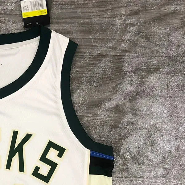 NBA Milwaukee Bucks V-Neck White jersey ANTETOKOUNMPO#34 S-XXL