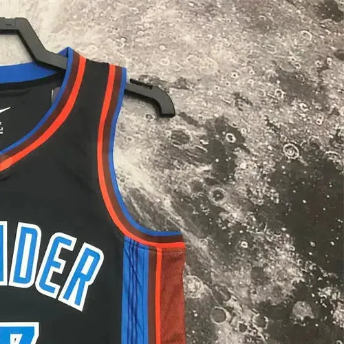 NBA Oklahoma City Thunder V-Neck Black Jersey GEORGE#13 S-XXL