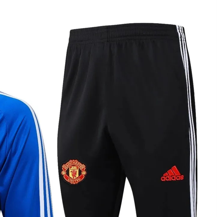 202526 Manchester United Bright Blue Long-sleeved half-pull training kit Football team kit