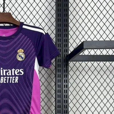 202526 Real Madrid Purple goalkeepe jersey kids Kits size 16-28