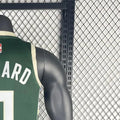 NBA Milwaukee Bucks V-Neck Green jersey LILLARD#0 S-XXL