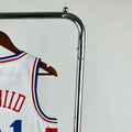 NBA Philadelphia 76ers 2425 Round Neck City Edition Black Jersey EMBIID#21 S-XXL