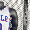 NBA Philadelphia 76ers 2023 V-Neck White Jersey MAXEY#0 S-XXL