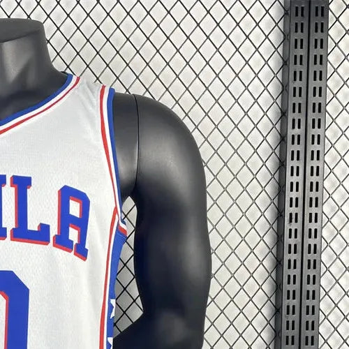 NBA Philadelphia 76ers 2023 V-Neck White Jersey MAXEY#0 S-XXL