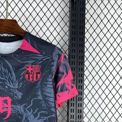 202526 Barcelona Special Edition Black and Pink Jersey Fan Version