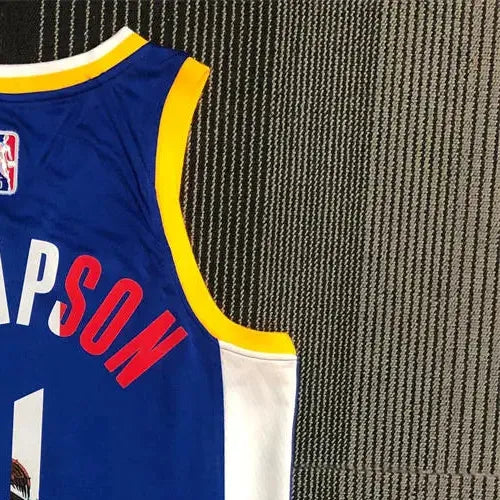 NBA Golden State Warriors V-Neck Mexico Edition 75th Anniversary Blue Jersey THOMPSON#11 S-XXL