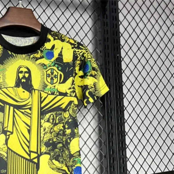 202425 Brazil Special Edition Yellow jersey Kid Kits Size 16-28