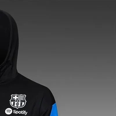 2024 Barcelona Black Hoodie Jacket Kit Set Football Team Shirt Sports Fashion