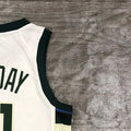 NBA Milwaukee Bucks V-Neck White jersey HOLIDAY#21 S-XXL