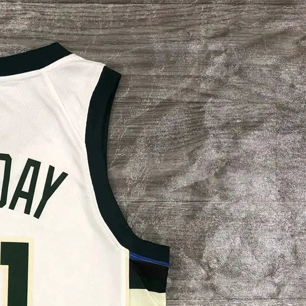NBA Milwaukee Bucks V-Neck White jersey HOLIDAY#21 S-XXL