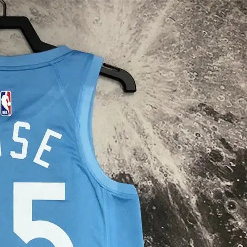 NBA Minnesota Timberwolves V-Neck North Carolina Blue Jersey ROSE#25 S-XXL