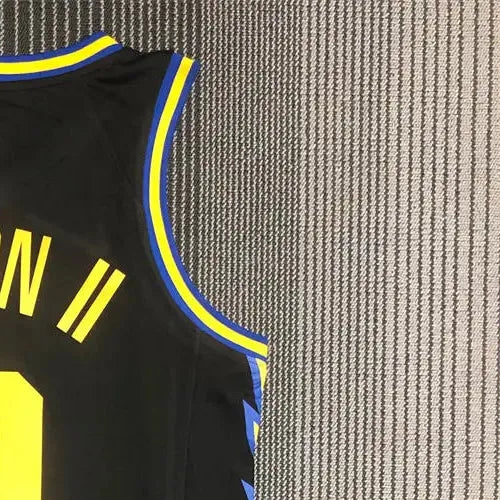 NBA Golden State Warriors V-Neck 75th anniversary Black Jersey PAYTON Ⅱ#0 S-XXL