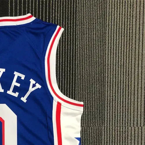NBA Philadelphia 76ers Round Neck Blue 75th Anniversary Jersey MAXEY#0 S-XXL