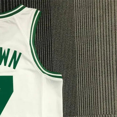 NBA Boston Celtics Round Neck 75th anniversary White Jersey BROWN#7 S-XXL