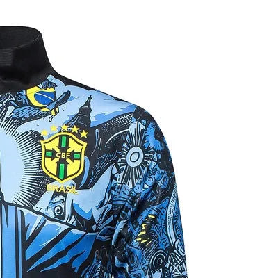 202425 Brazil Grayish blue Jacket Training Suit Set Football Team Shirt Sports Fashion