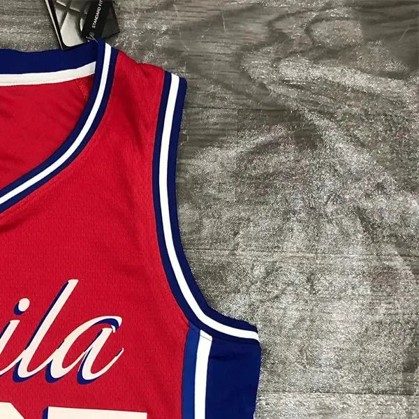 NBA Philadelphia 76ers V-Neck Red Jersey SIMMONS#25 S-XXL