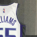 NBA Scaramento Kings V-Neck White 75th Anniversary jersey WILLIAMS#55 S-XXL