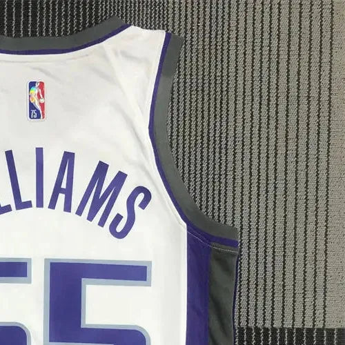NBA Scaramento Kings V-Neck White 75th Anniversary jersey WILLIAMS#55 S-XXL