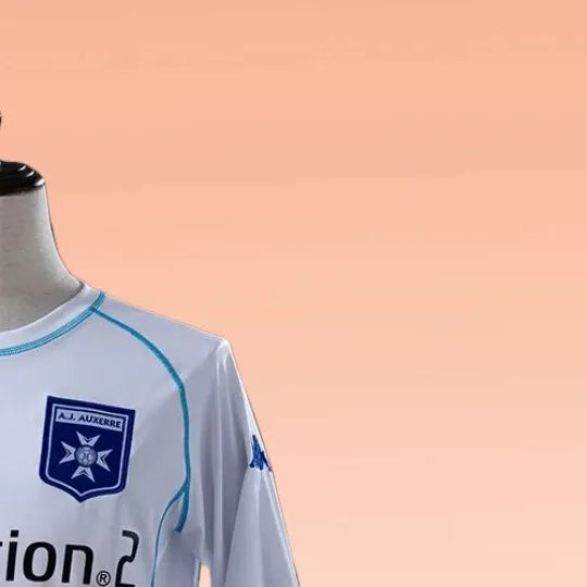 Retro Auxerre 199596 Long Sleeve Home jersey Fan Version