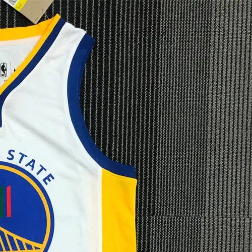 NBA Golden State Warriors V-Neck Mexico Edition 75th Anniversary White Jersey THOMPSON#11 S-XXL