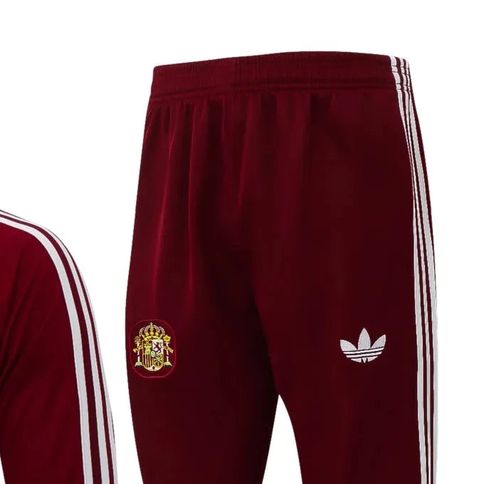 2026 Spain Maroon Long-sleeved half-pull training kit