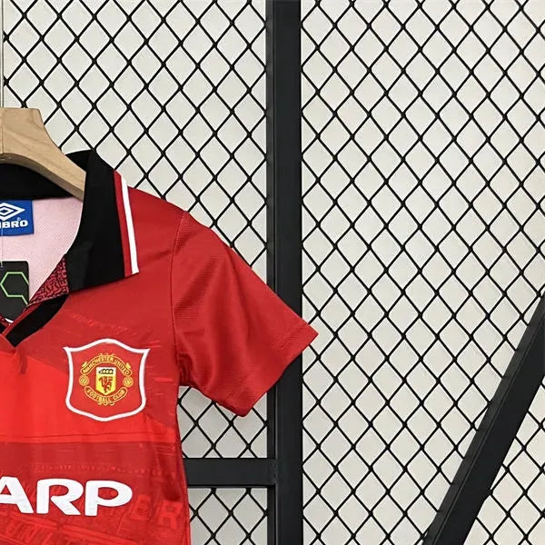 Retro Manchester United 9496 home jersey Kid Kits Size 16-28