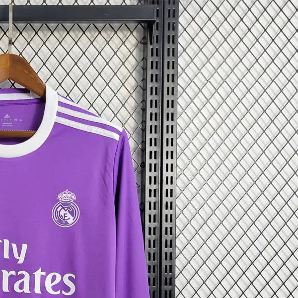 Retro Real Madrid 1617 long sleeve away jersey Fan Version