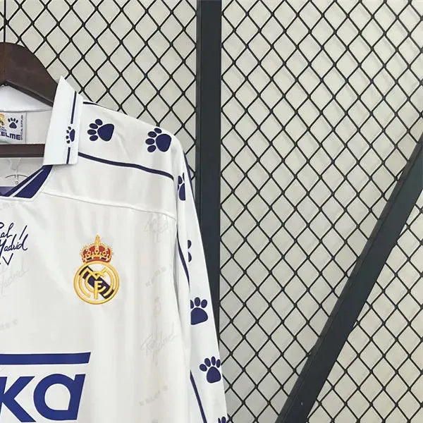 Retro Real Madrid 199496 Home jersey Long Sleeve Fan Version