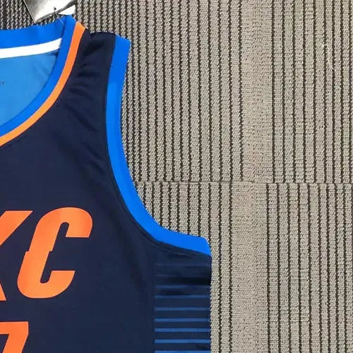 NBA Oklahoma City Thunder V-Neck Deep Blue Jersey GEORGE#13 S-XXL