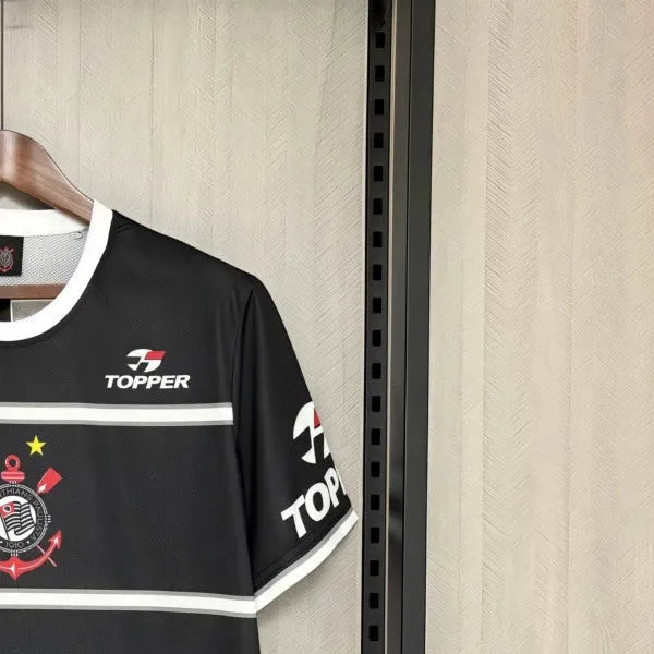 Retro 1999 Corinthians Training Black Jersey Fan Version
