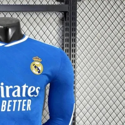 202526 Real Madrid Second Away Long Sleeve Jersey Player Version