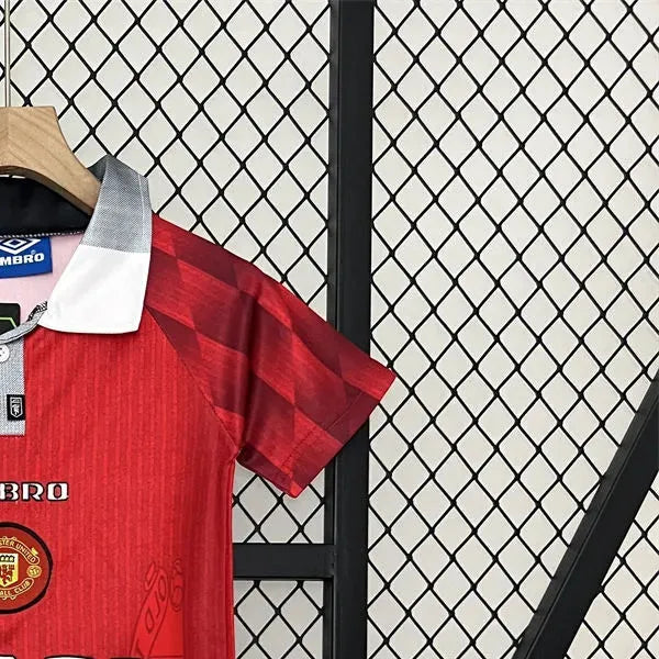 Retro Manchester United 9697 home jersey Kid Kits Size 16-28